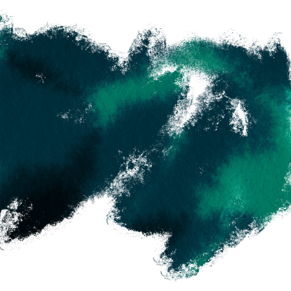 A gritty stroke in Cyan watercolor with hand drawn roughness png