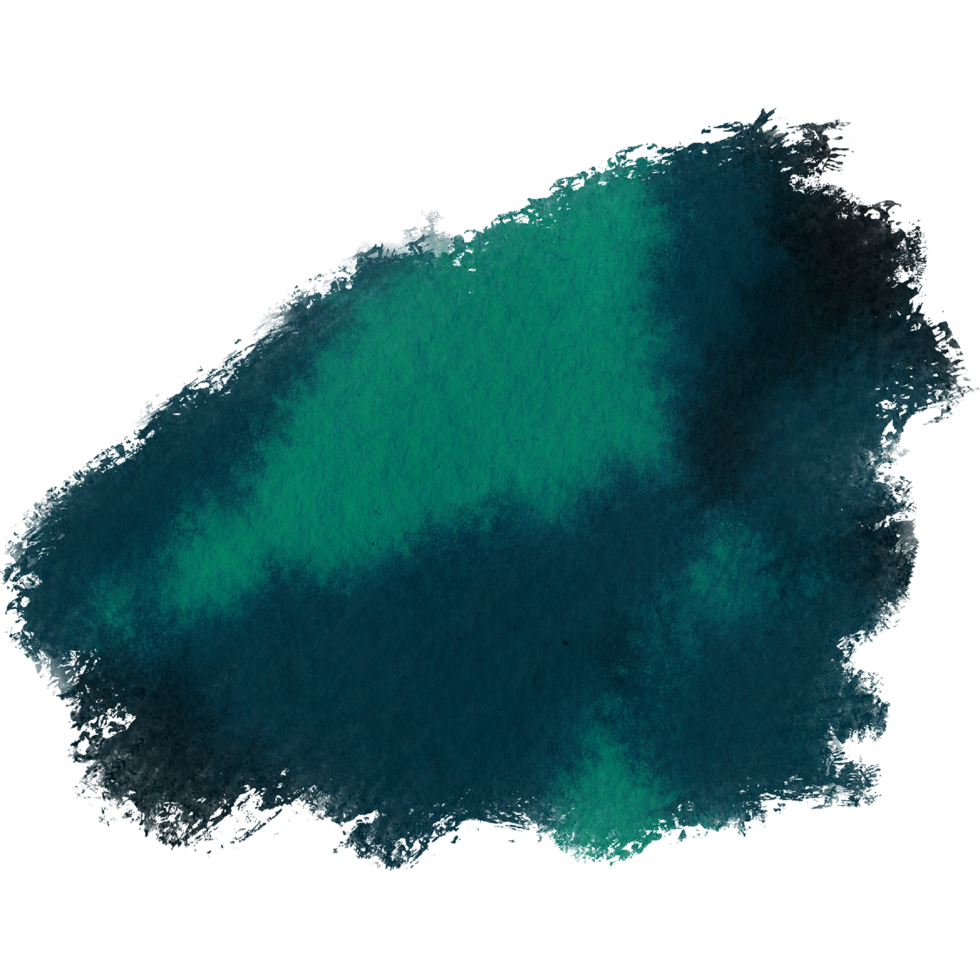 Cyan brush stroke with rugged edges and a smooth watercolor fade png