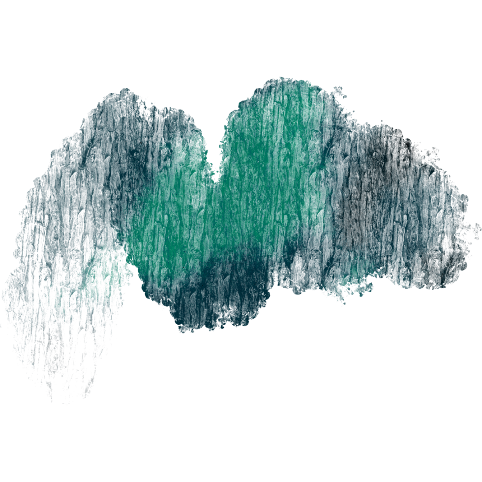 A textured Cyan brush stroke with gritty grunge and smooth watercolor blending png