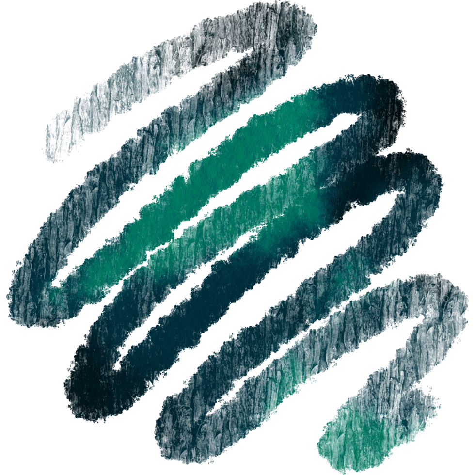 A Cyan stroke with grunge textures and a soft watercolor finish png