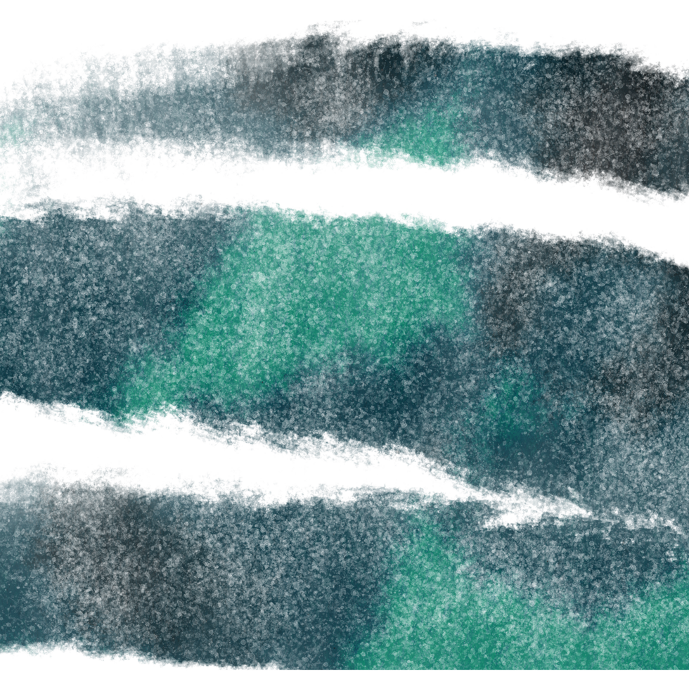 A textured Cyan stroke with rugged edges and fluid watercolor blending png