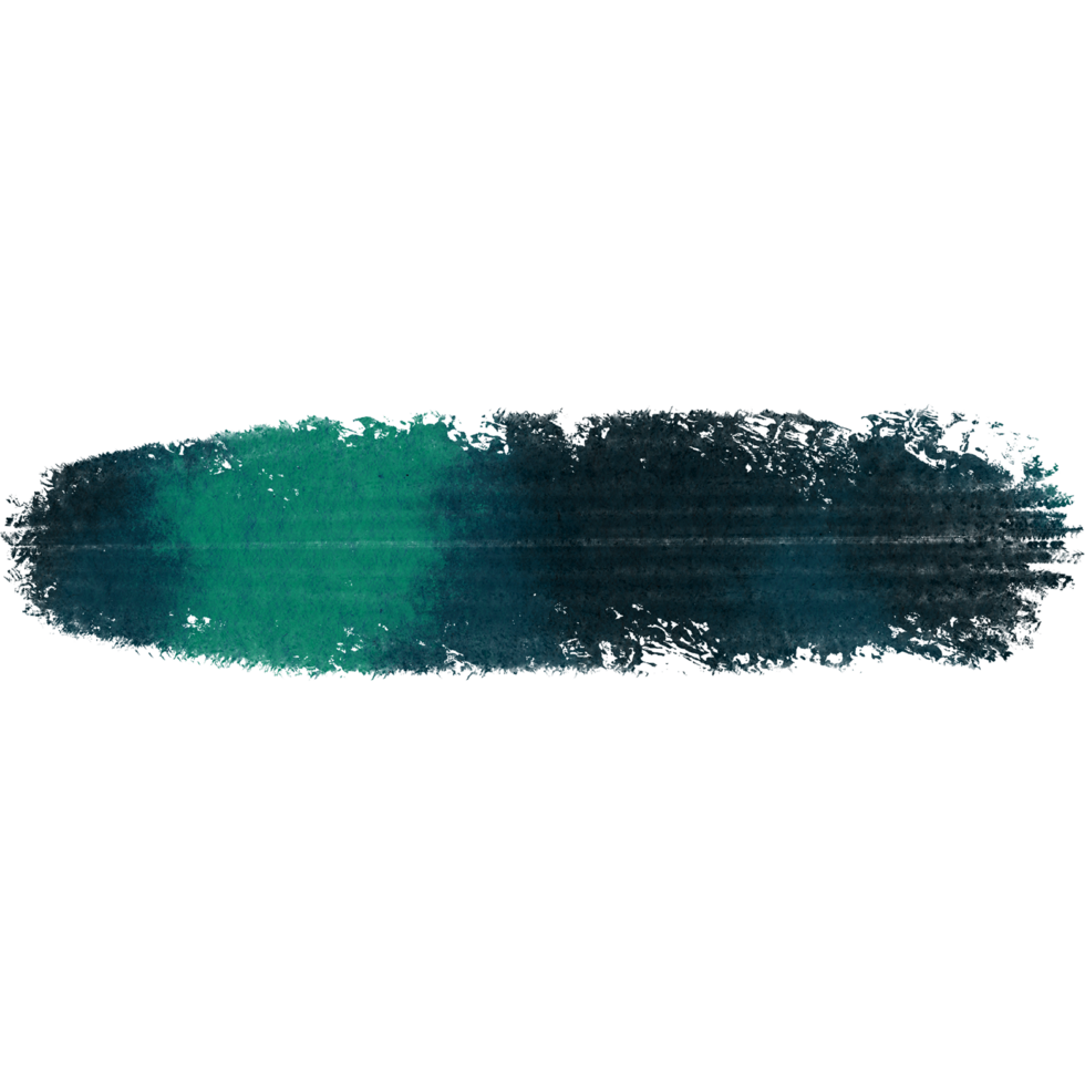 A Cyan brush stroke with rough grunge textures and fluid watercolor blending png