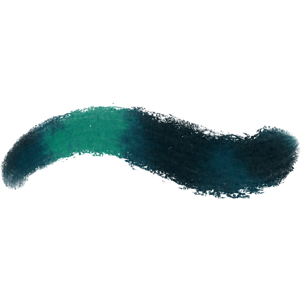 A rugged Cyan stroke blending gritty textures with soft watercolor blending png
