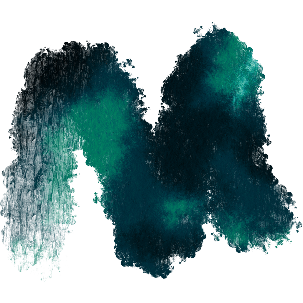 A faded Cyan stroke with grunge textures and smooth watercolor blending png