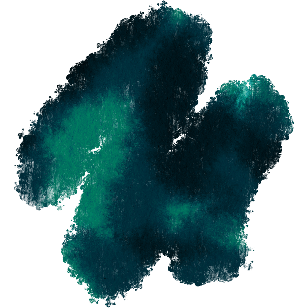 A rugged Cyan stroke with gritty textures and a seamless watercolor fade png