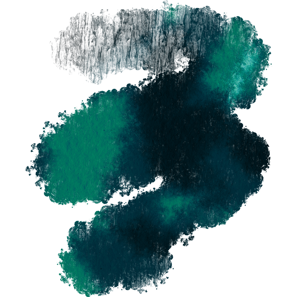 A rugged Cyan stroke with gritty textures and a soft watercolor wash png