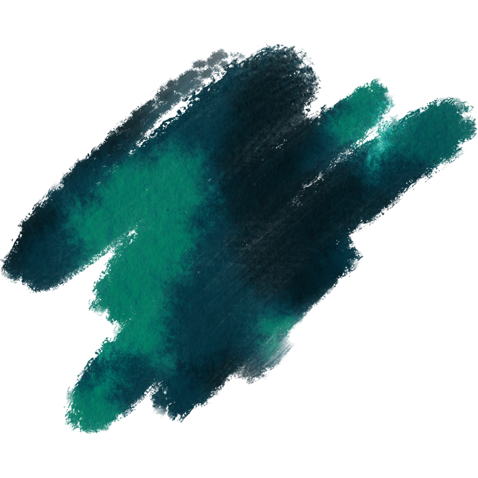 A rugged Cyan stroke with gritty grunge textures and soft watercolor blending png