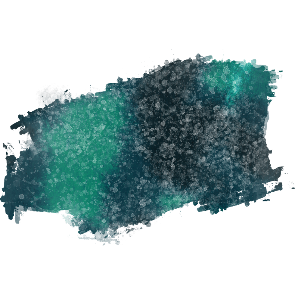 A textured Cyan stroke with rugged grunge elements and smooth watercolor transitions png