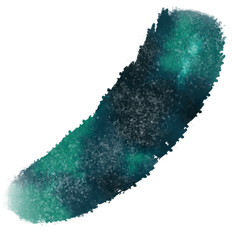 A textured Cyan stroke with gritty edges and soft watercolor blending png