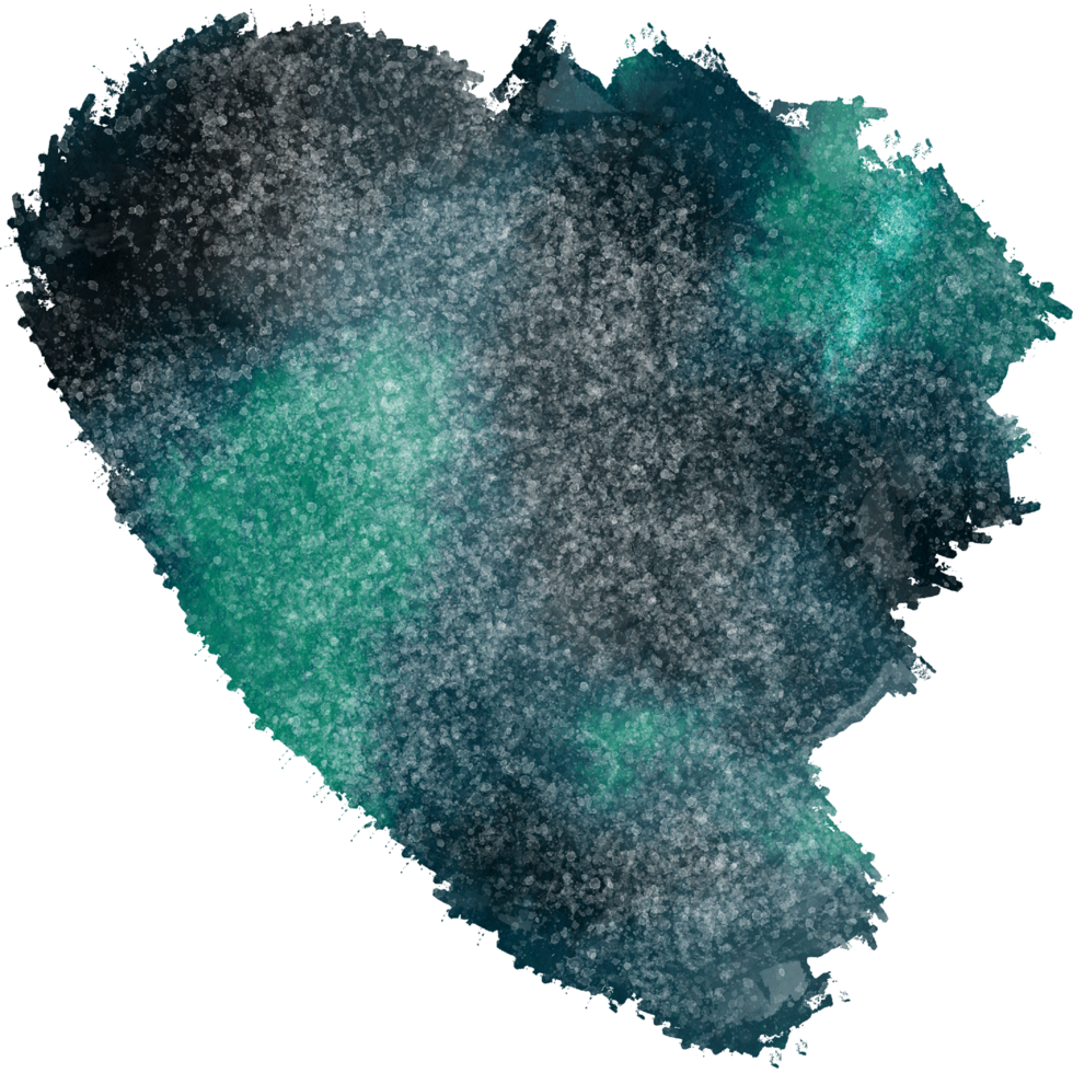 Cyan stroke with rough edges and soft watercolor blending png