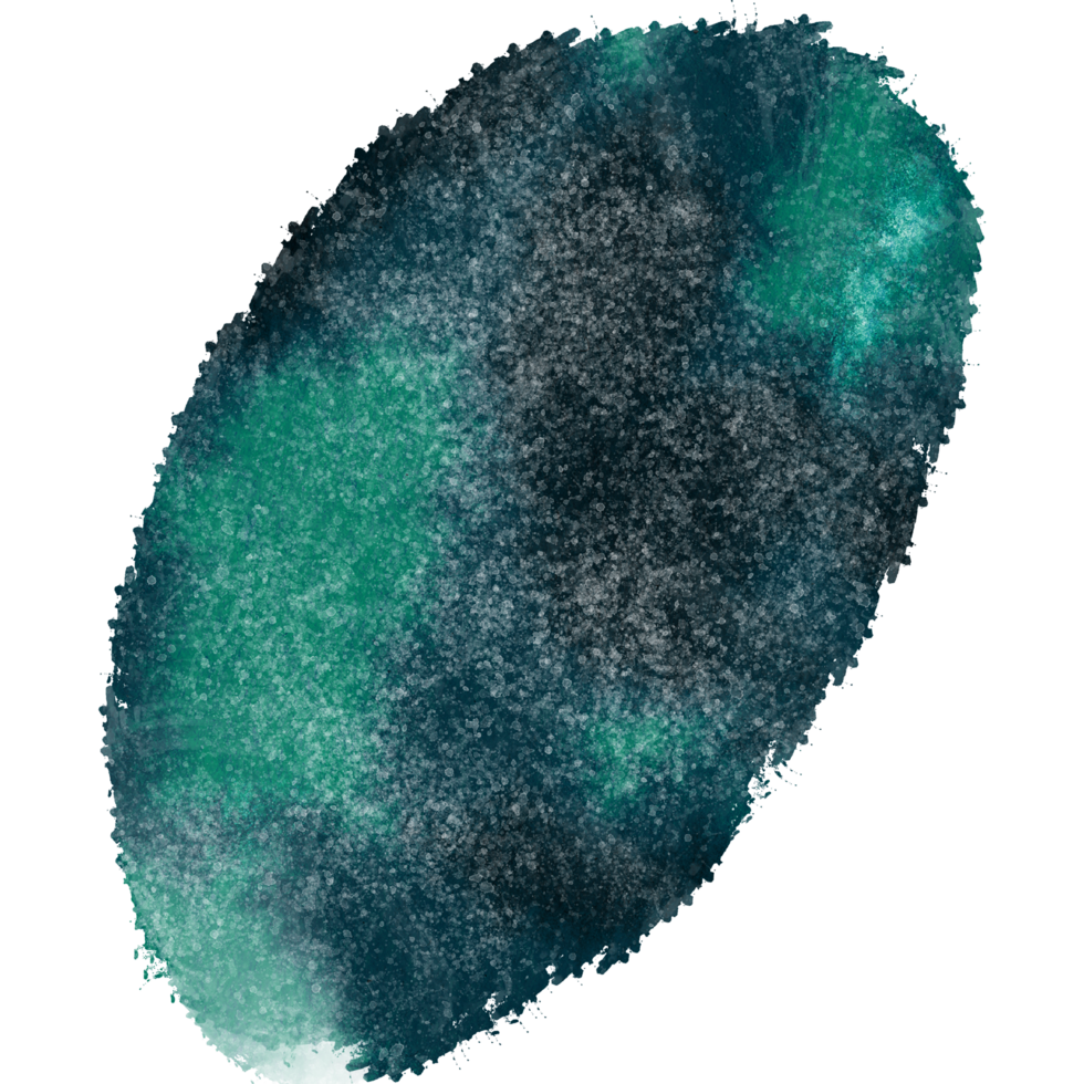 A Cyan brush stroke with rugged grunge details and seamless watercolor blending png