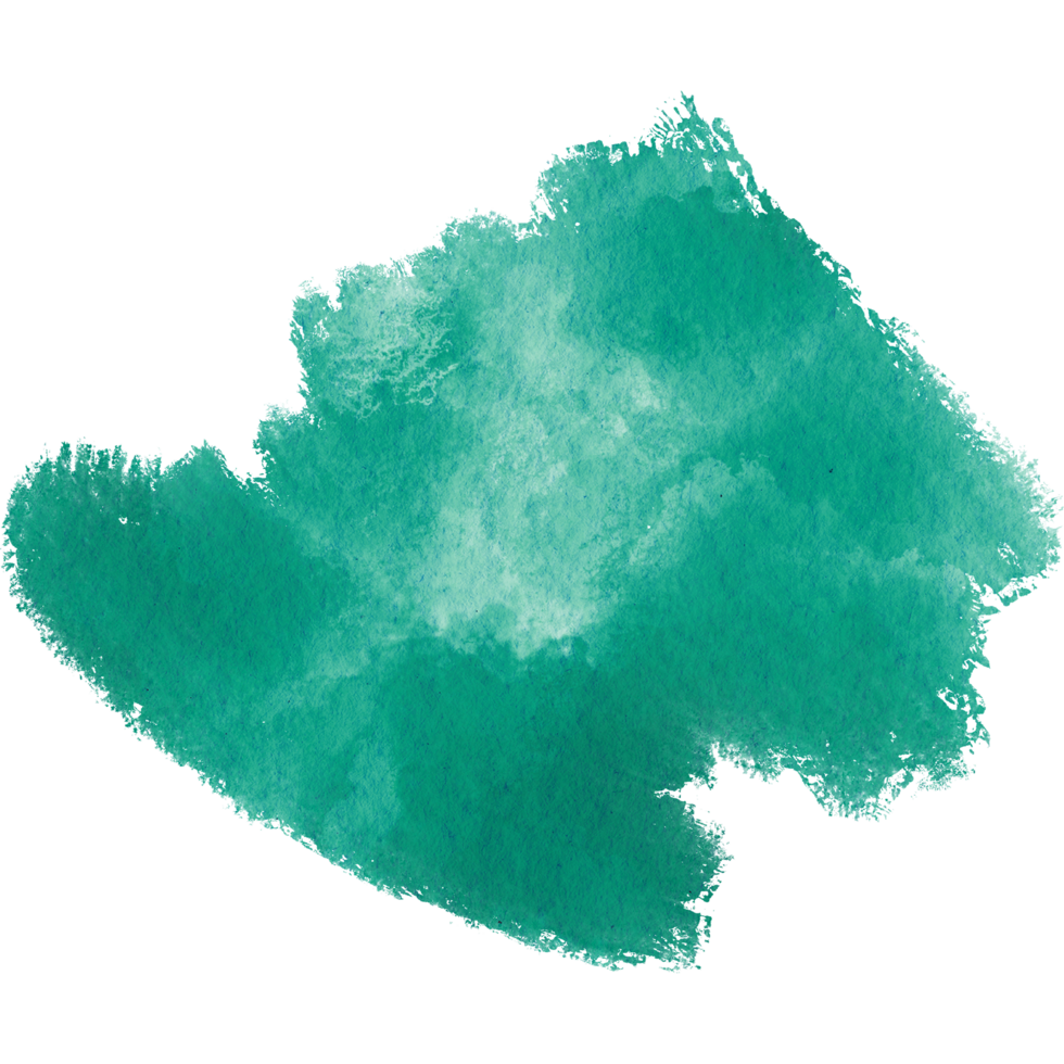 A rugged Cyan stroke with rough edges and smooth watercolor transitions png