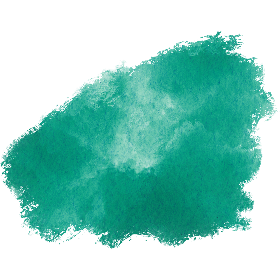 Cyan stroke with rough grunge details and fluid watercolor blending png