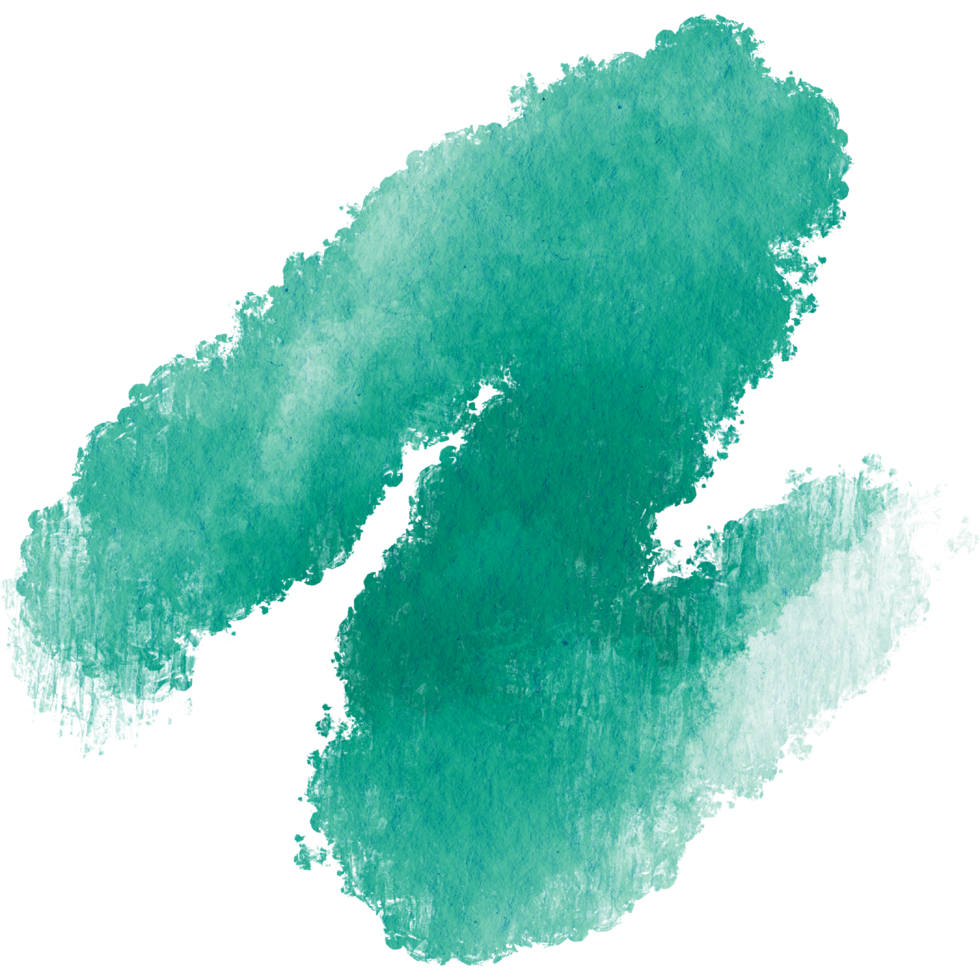 Cyan stroke blending rough textures with fluid watercolor transitions png
