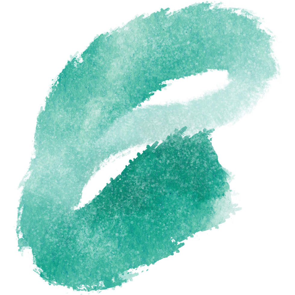 A rugged Cyan stroke blending gritty grunge textures with soft watercolor transitions png