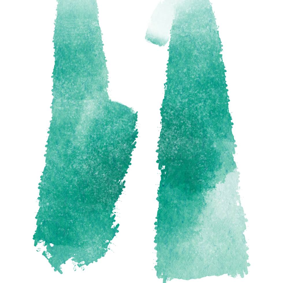 Cyan stroke blending gritty grunge textures into smooth watercolor gradients png