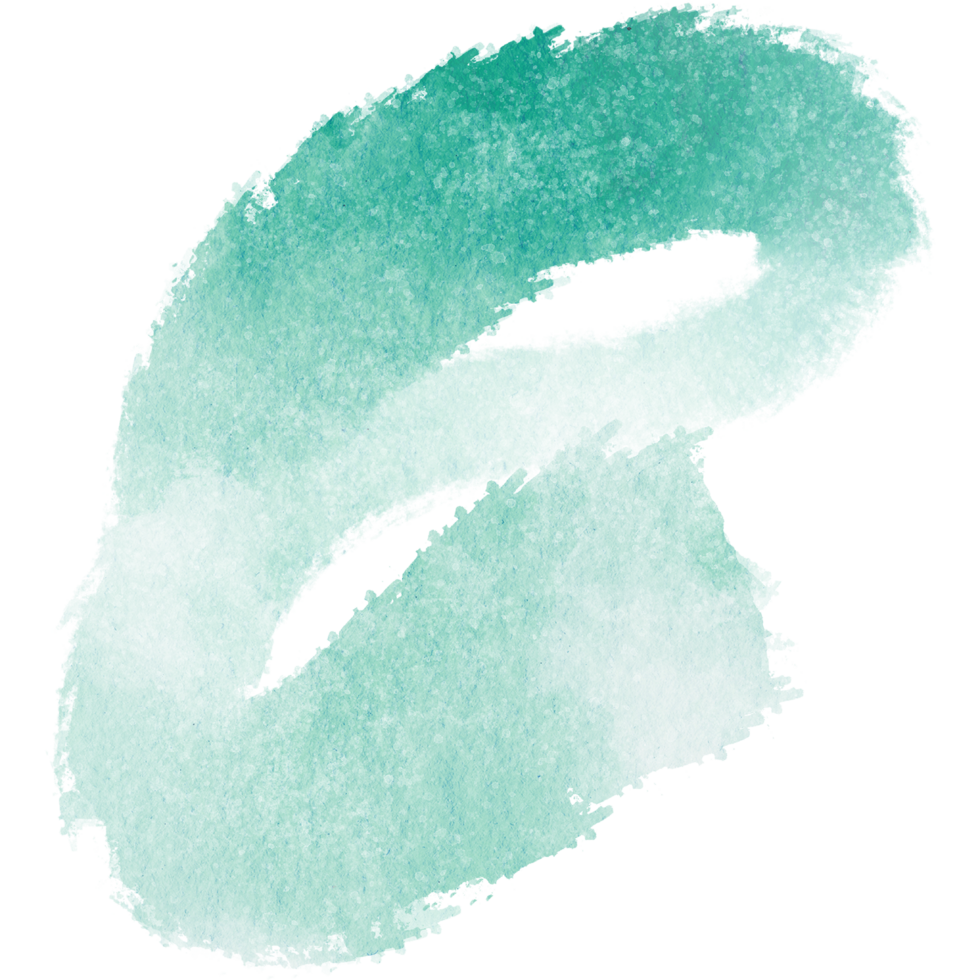 A bold Cyan stroke blending gritty textures with smooth watercolor transitions png