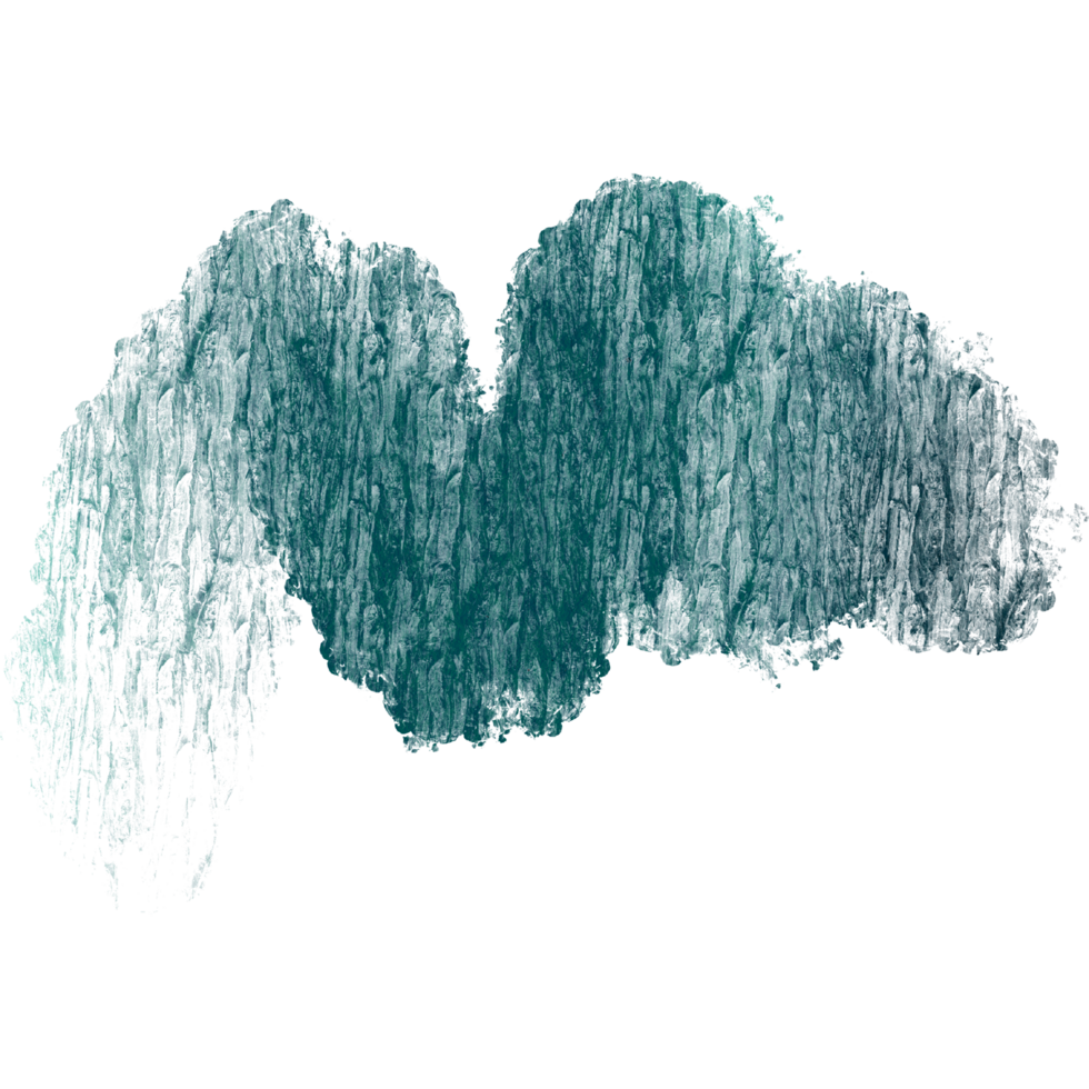 A textured Cyan brush stroke blending rough textures with smooth watercolor fades png