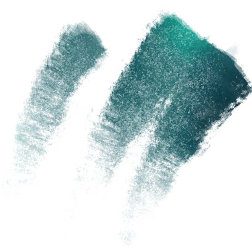 A rugged Cyan stroke blending distressed textures with soft watercolor transitions png