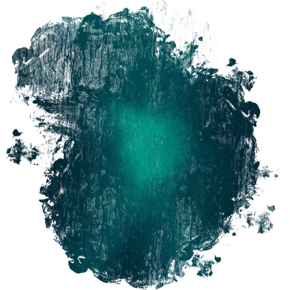A rough edged Cyan stroke blending rugged textures with soft watercolor tones png