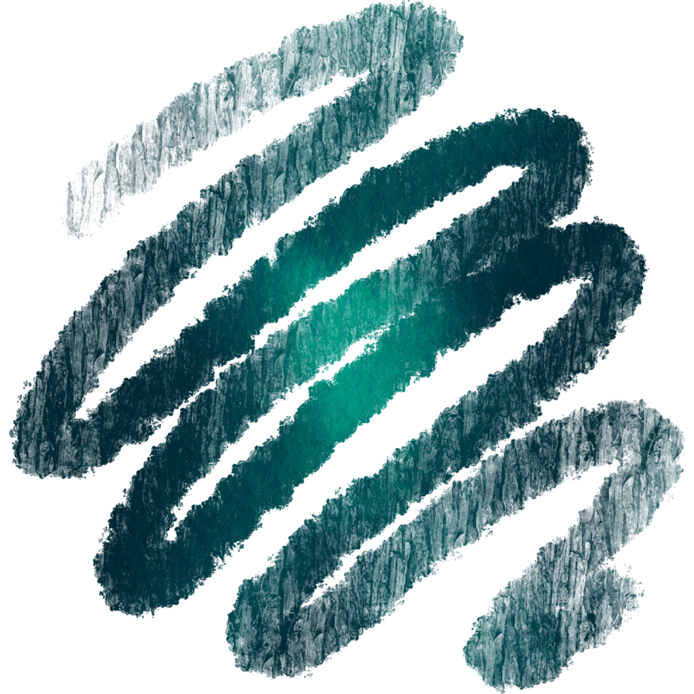 A textured Cyan brush stroke blending gritty grunge elements with smooth watercolor transitions png