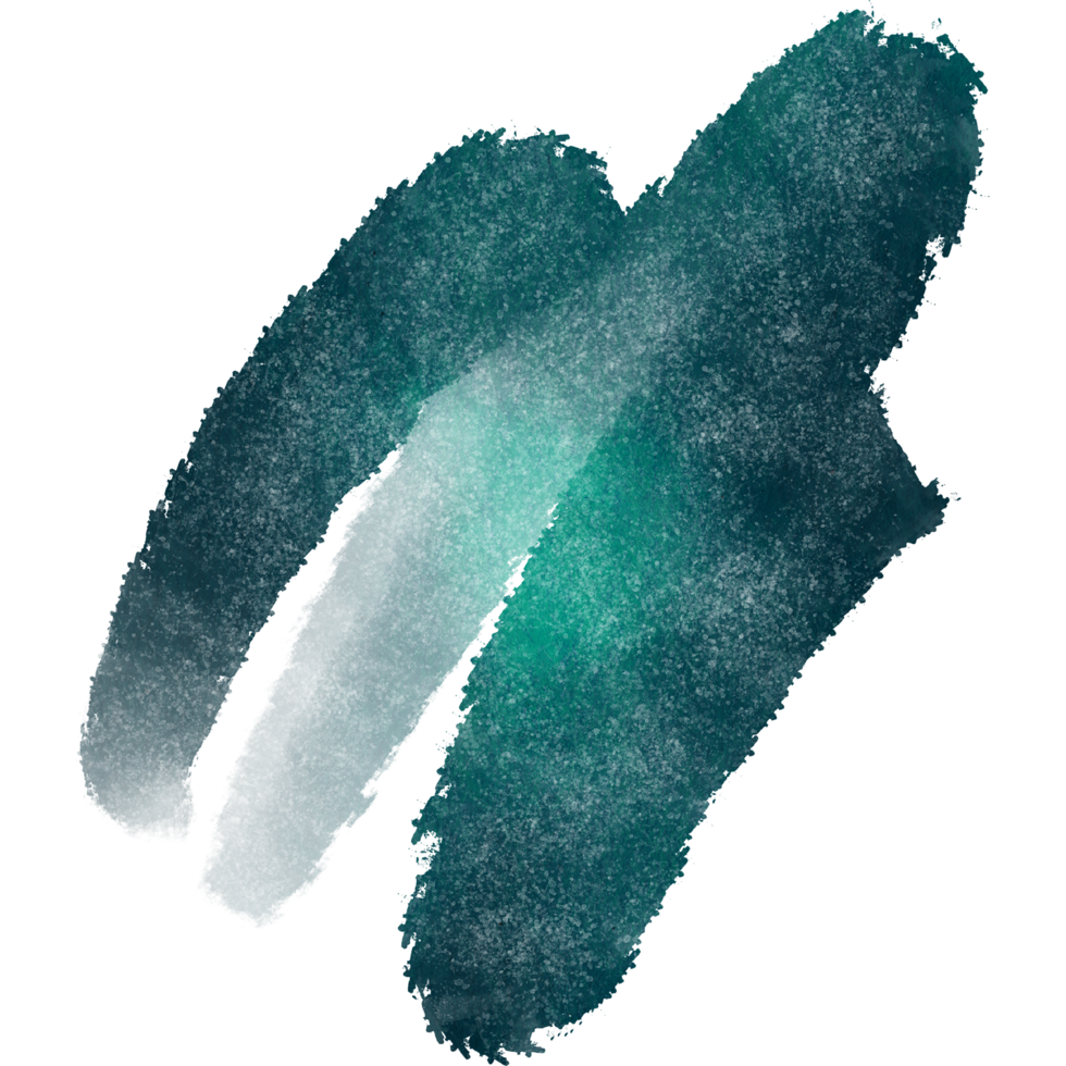 A rough edged Cyan stroke blending distressed textures with soft watercolor tones png