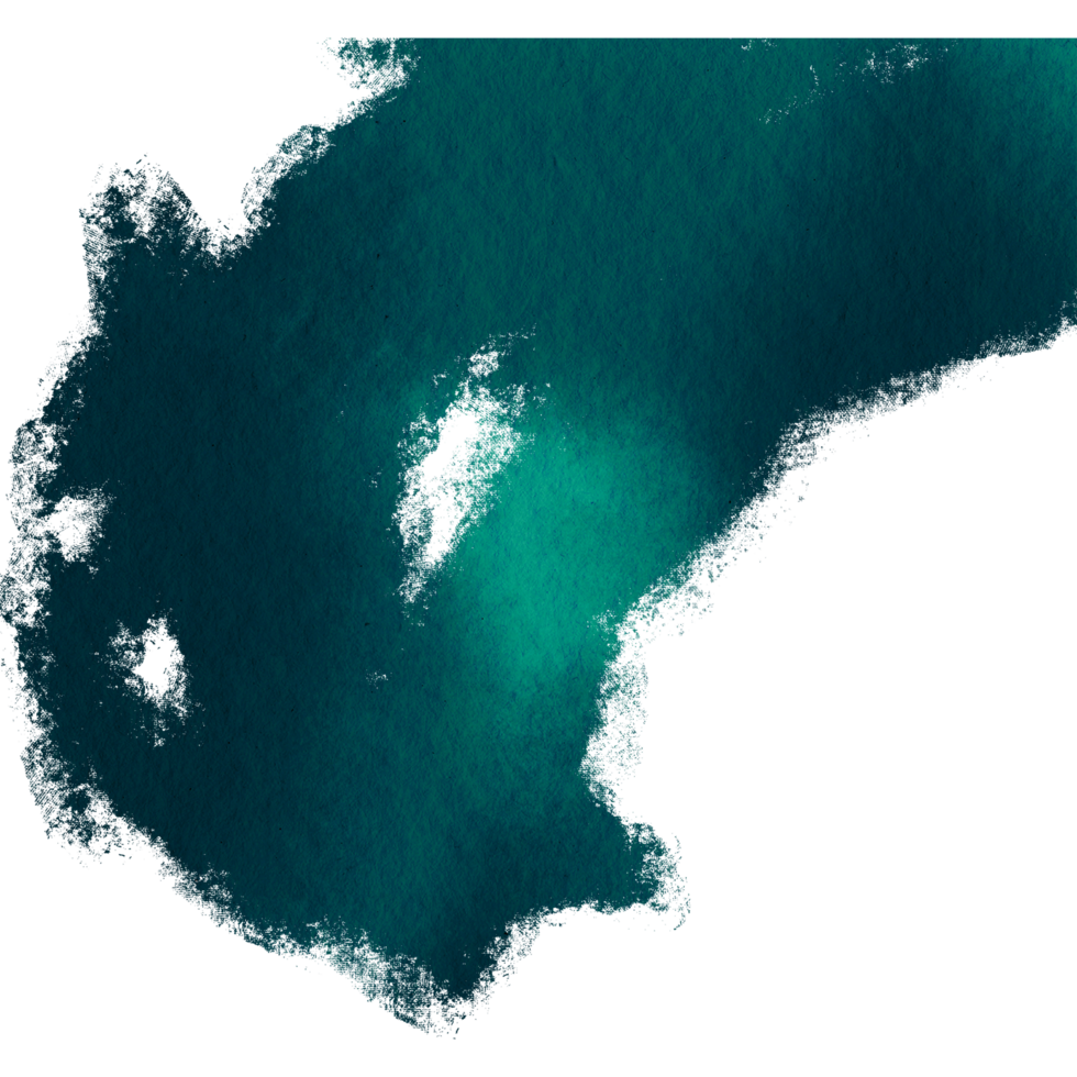 A Cyan stroke featuring rough grunge elements merging with soft flowing watercolor fades png