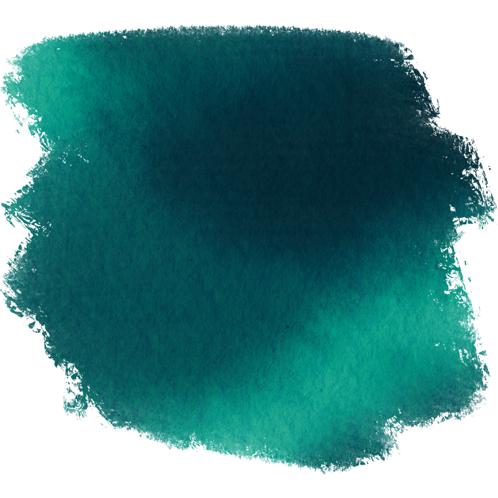 A Cyan brush stroke merging rough grunge details with fluid soft watercolor transitions png