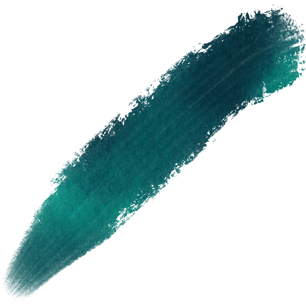 A Cyan brush stroke with rough textures merging into gentle watercolor transitions png