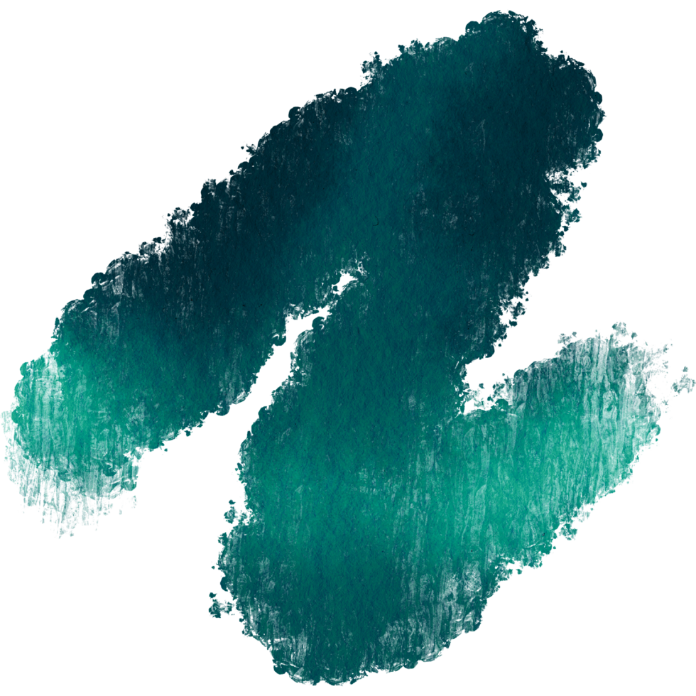 A rugged Cyan stroke featuring grunge textures merging seamlessly into smooth watercolor washes png