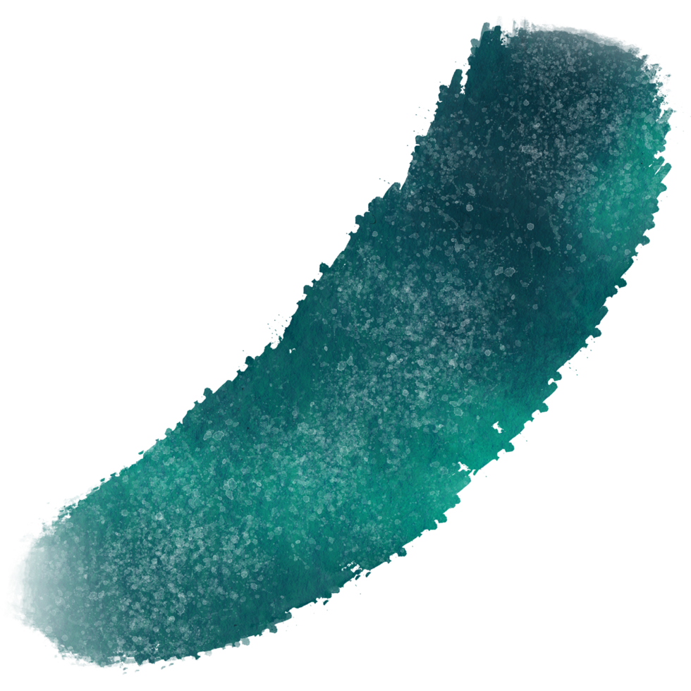 A rugged Cyan brush stroke with coarse textures merging into delicate watercolor washes png