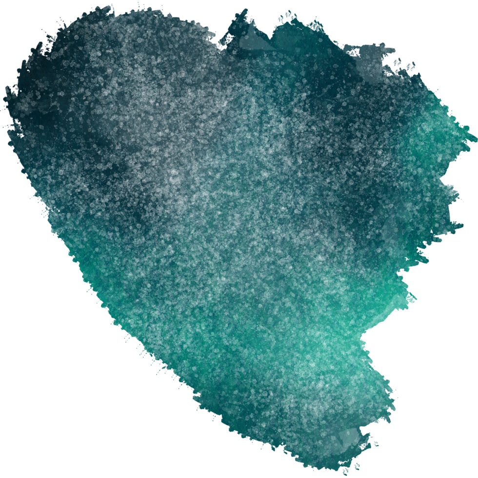 A Cyan stroke combining rough textures with soft watercolor washes png