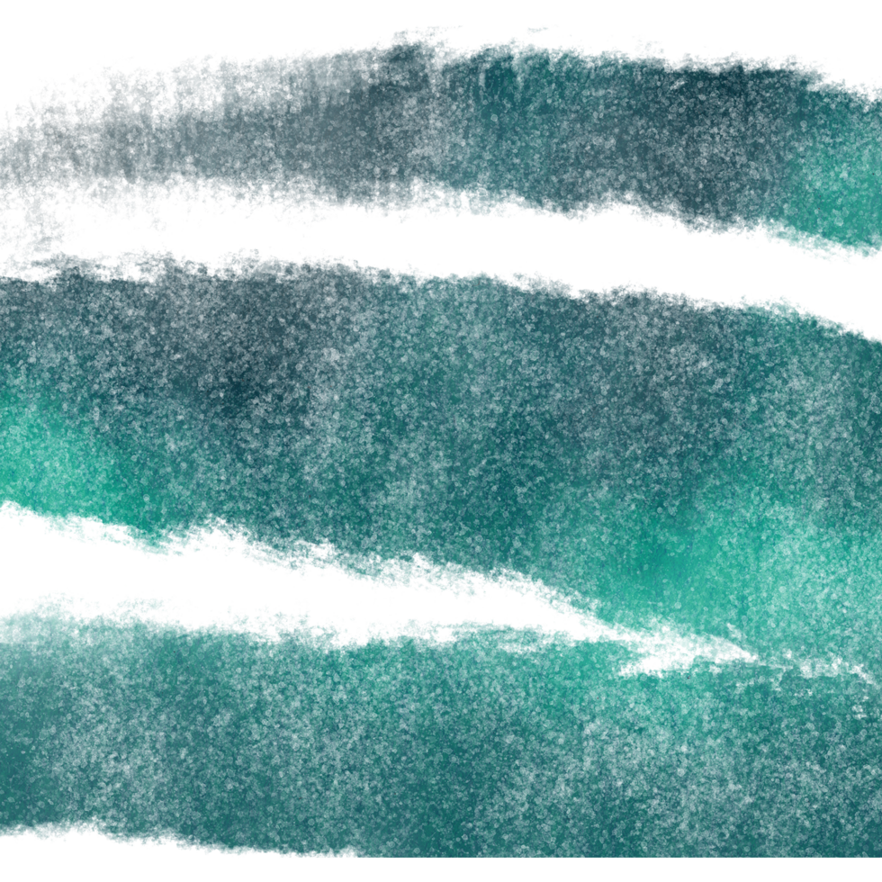 A textured Cyan brush stroke blending grunge details into soft watercolor fades png