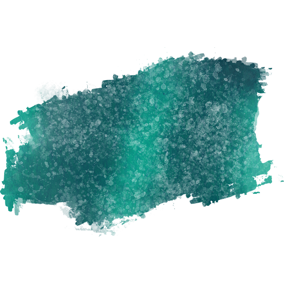 A rough edged Cyan stroke merging grunge textures with gentle watercolor effects png
