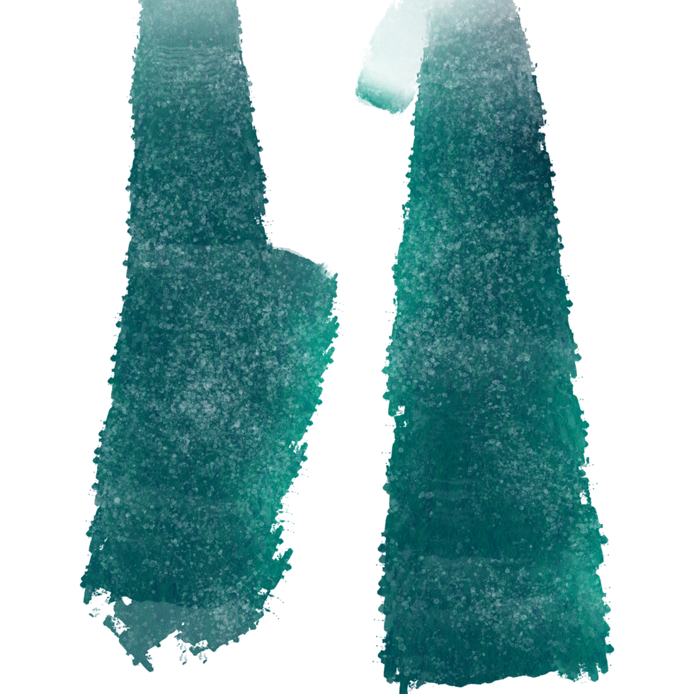 A Cyan stroke merging gritty grunge elements with soft watercolor effects png