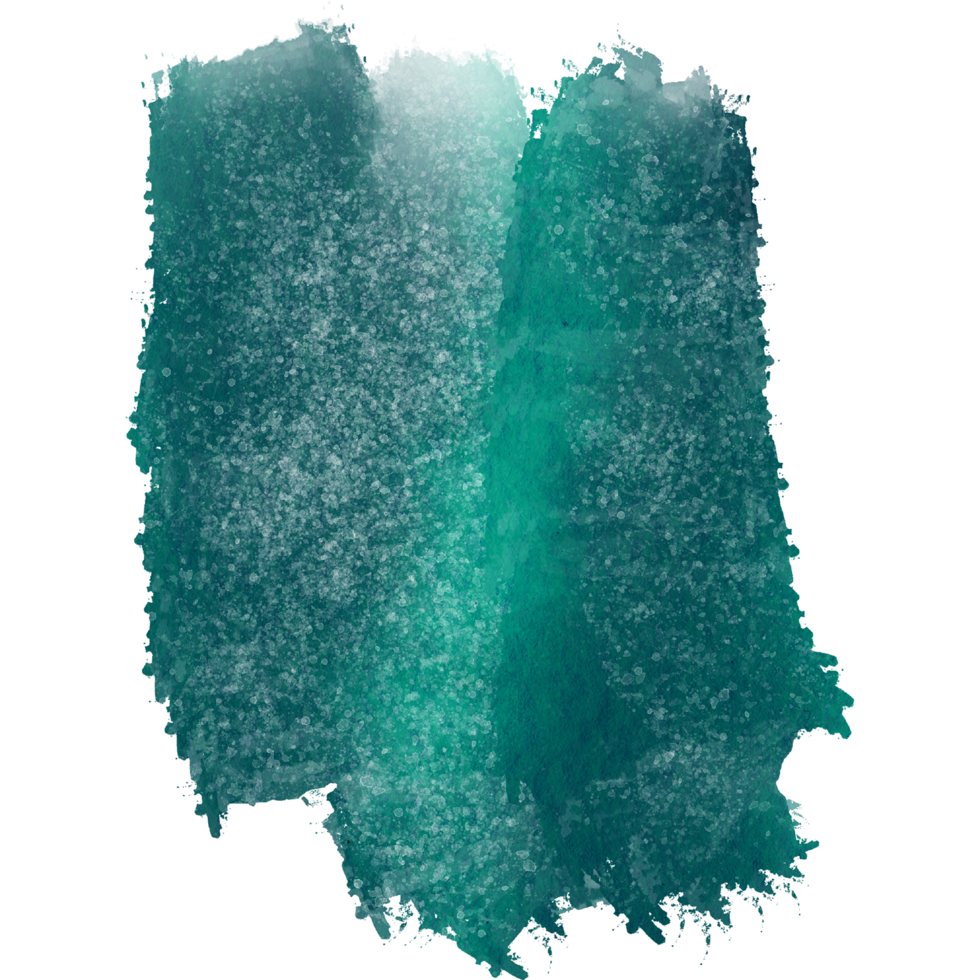 A textured Cyan stroke blending coarse grunge features into fluid watercolor washes png