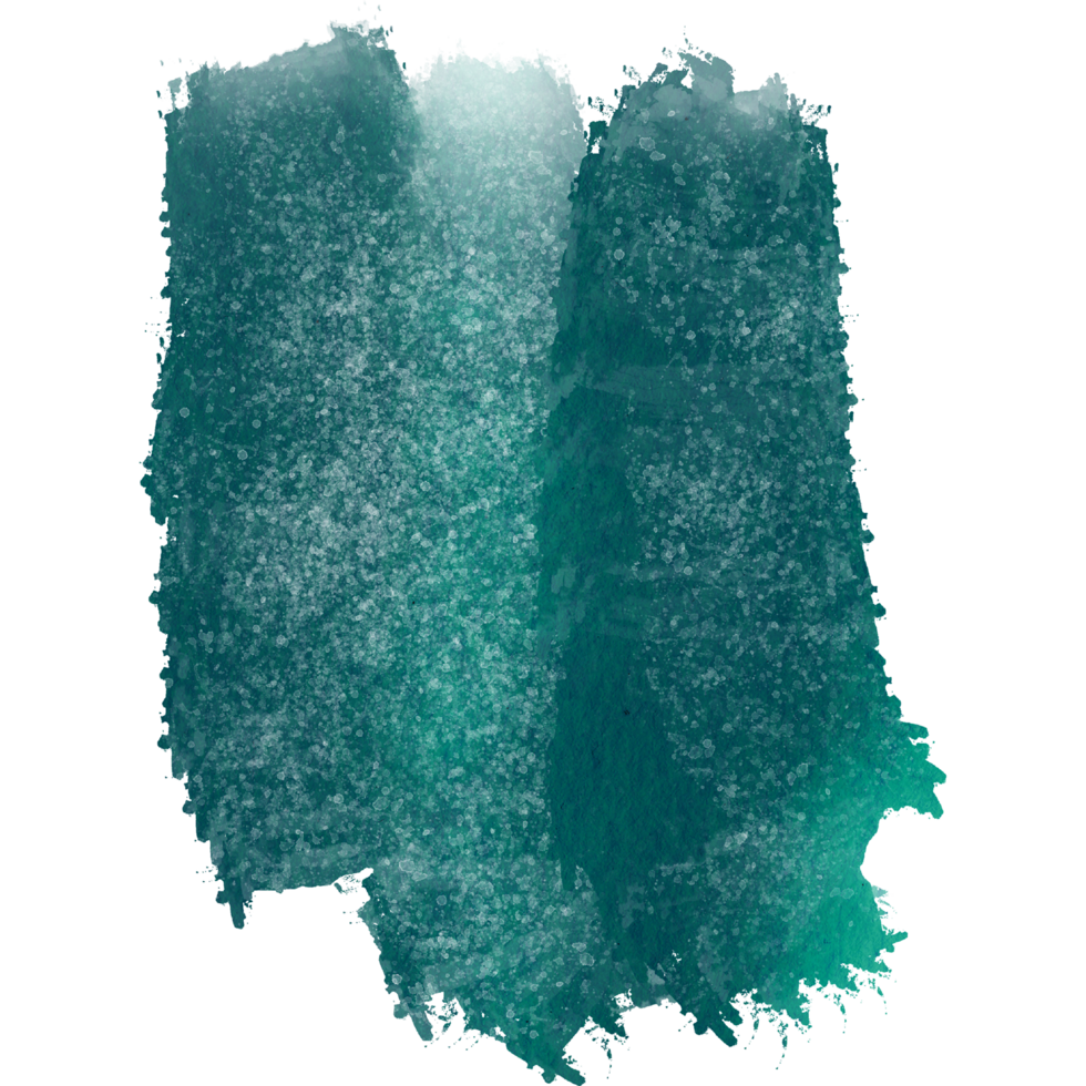A Cyan stroke where grunge elements merge into gentle watercolor transitions png