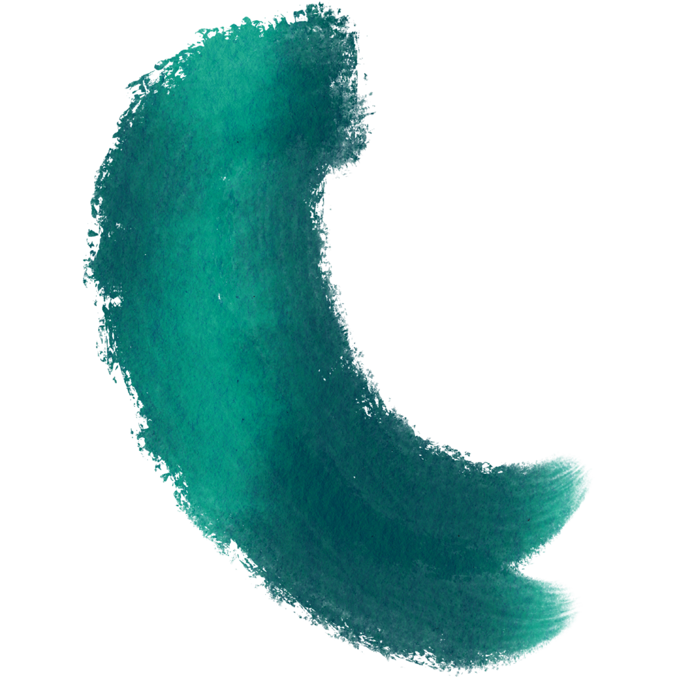A textured Cyan brushstroke blending gritty textures into fluid watercolor fades png