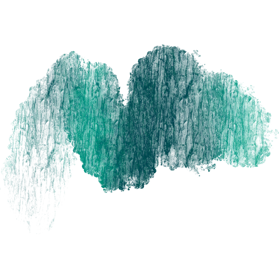 A textured Cyan brushstroke blending gritty textures into soft watercolor transitions png