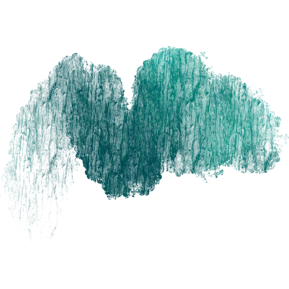 Cyan stroke with grunge textures blending into delicate watercolor fades png