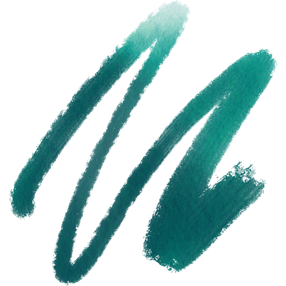 Textured Cyan stroke with grunge elements dissolving into smooth watercolor hues png