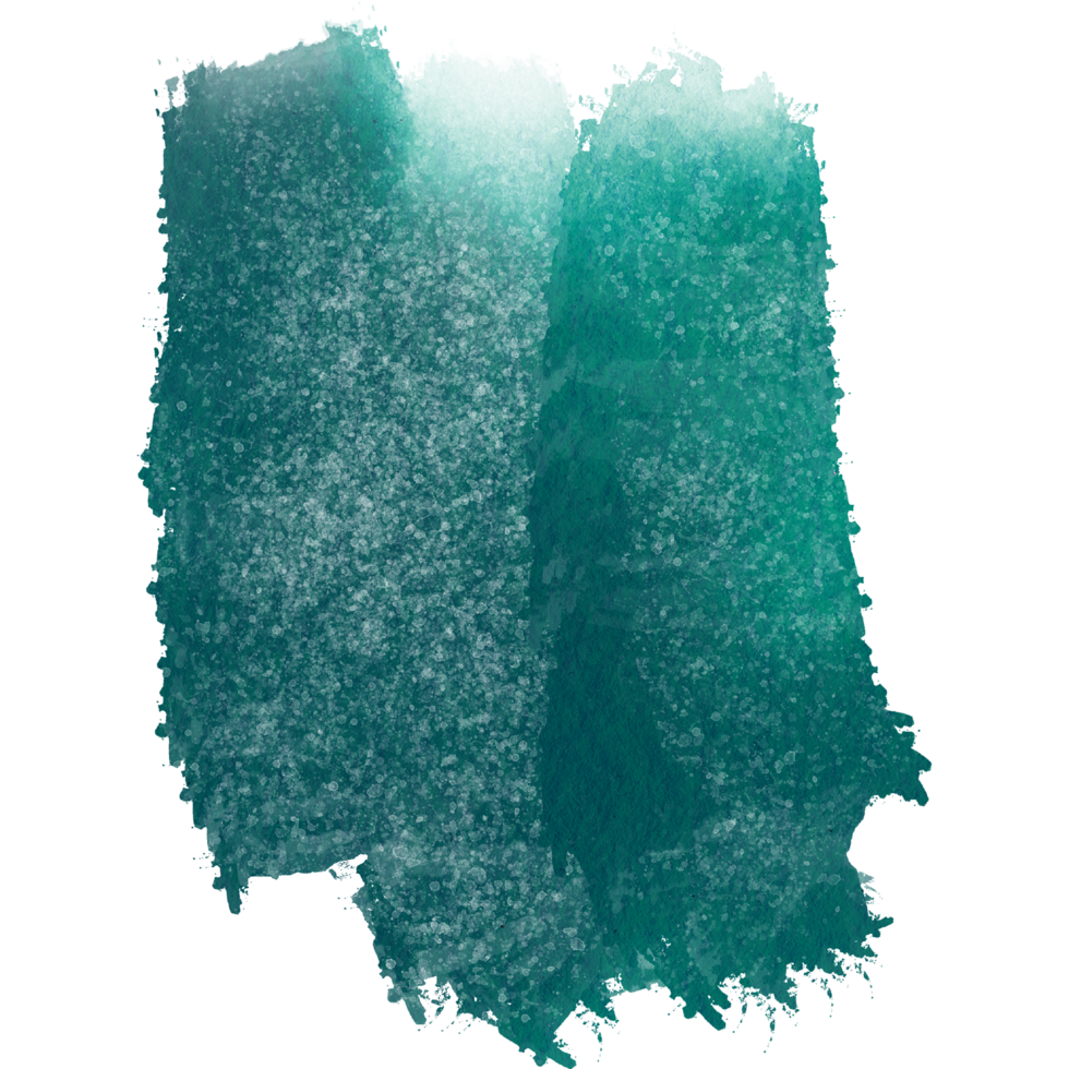 A rugged Cyan stroke blending grunge into smooth watercolor washes png