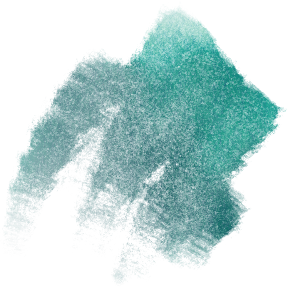 Grunge textured Cyan stroke fading into gentle watercolor washes png