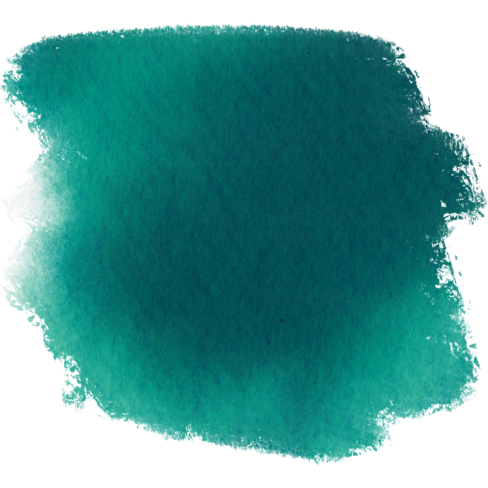 Cyan brush stroke with gritty texture blending into delicate watercolor hues png