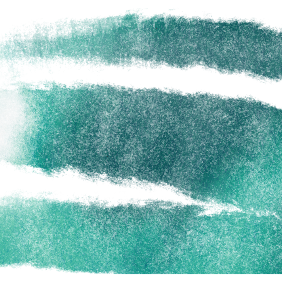 Cyan brush stroke with gritty texture dissolving into gentle watercolor washes png