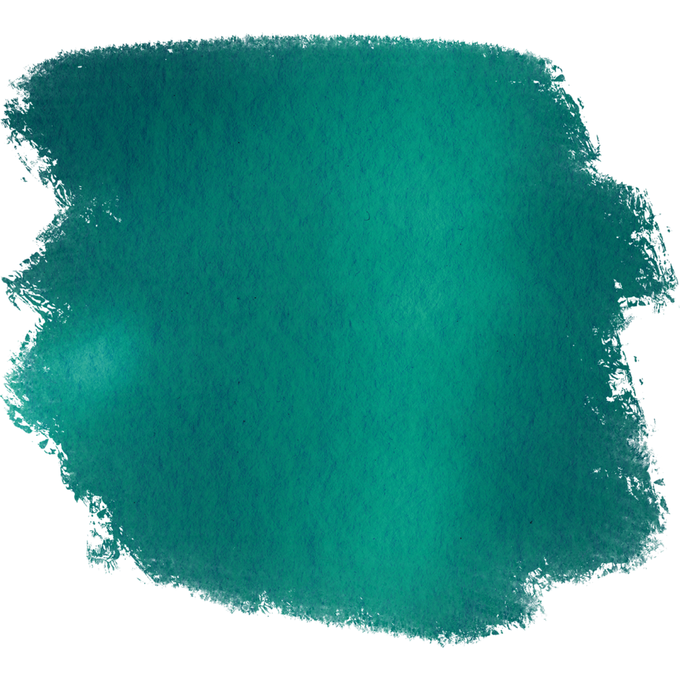 Cyan brush stroke with gritty texture dissolving into smooth watercolor shades png