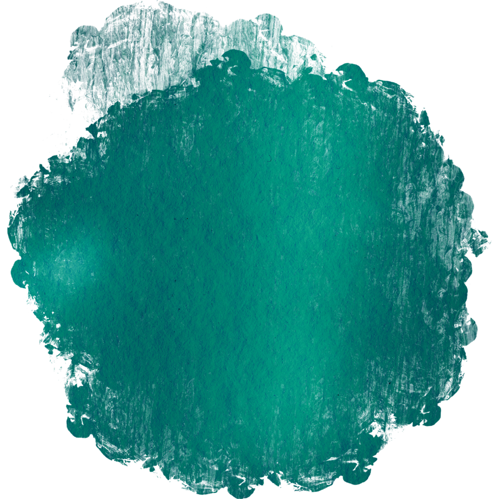 Cyan brush stroke with textured finish fading into smooth watercolor washes png