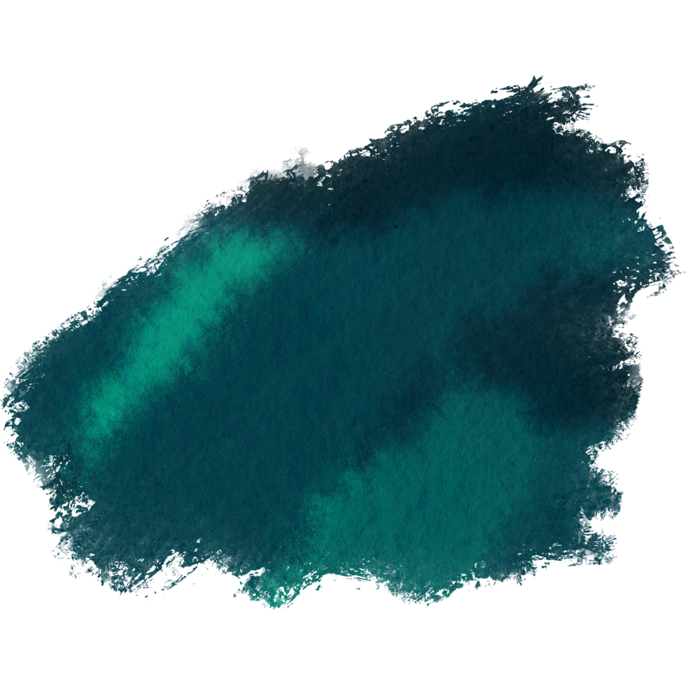 Cyan brush stroke transitioning from rugged textures to delicate watercolor tones png