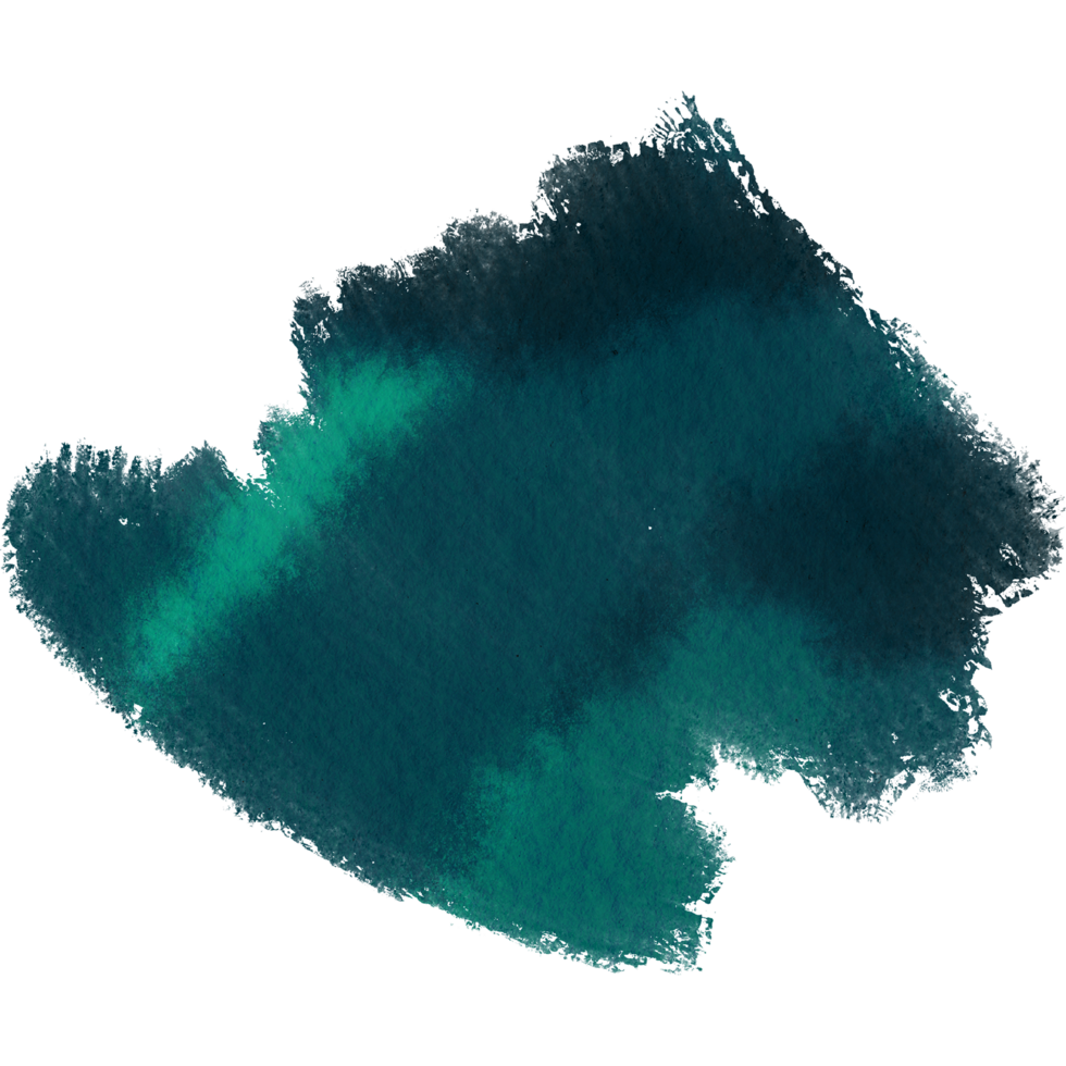 Textured Cyan brush stroke blending into soft smooth watercolor shades png