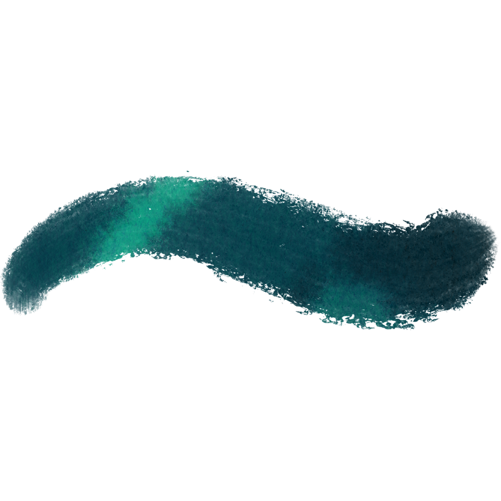 A rugged Cyan stroke blending into gentle watercolor washes png